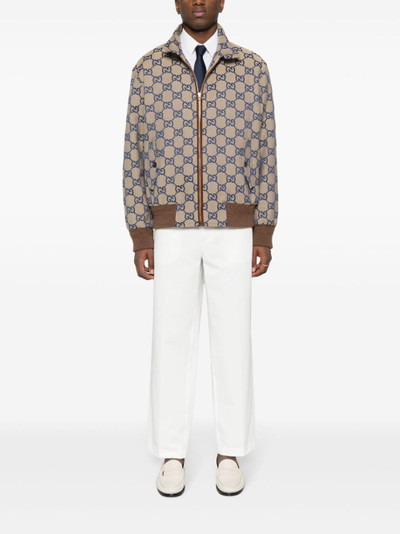 GUCCI Web-detail cotton trousers outlook