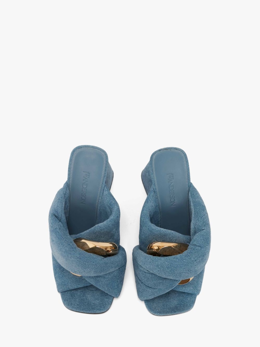 CHAIN TWIST LEATHER MULES - 5