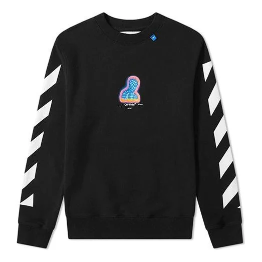 Off-White Mens Thermo Striped Logo Slim-fit Sweatshirt OMBA025E19E300061088 - 1