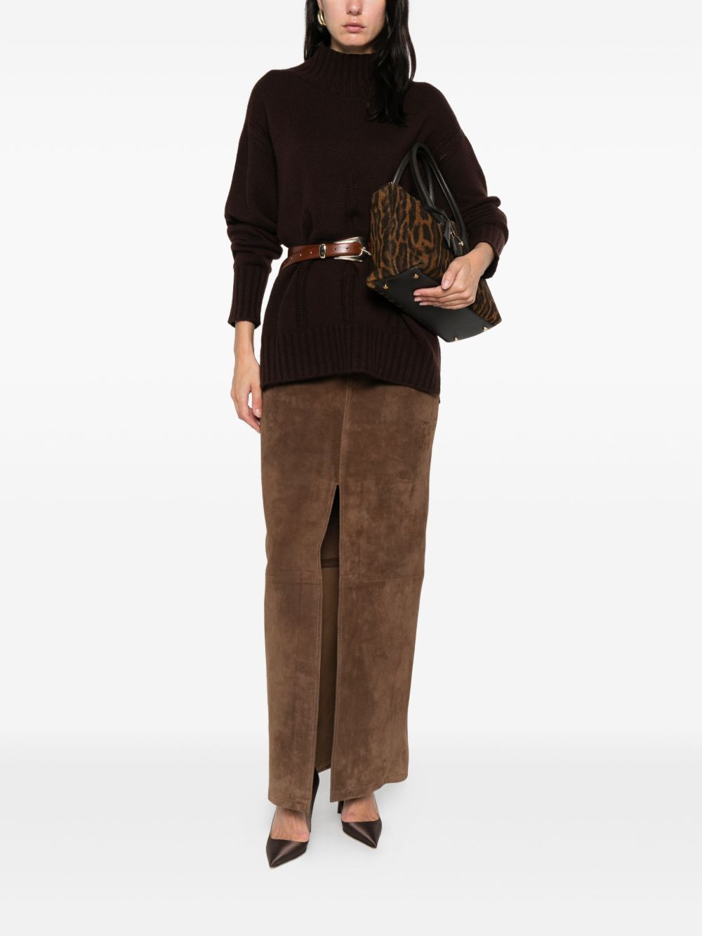 high-neck ribbed jumper - 2