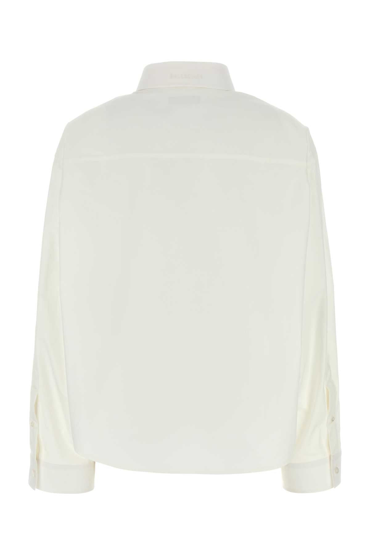 Balenciaga Women White Poplin Shirt - 2