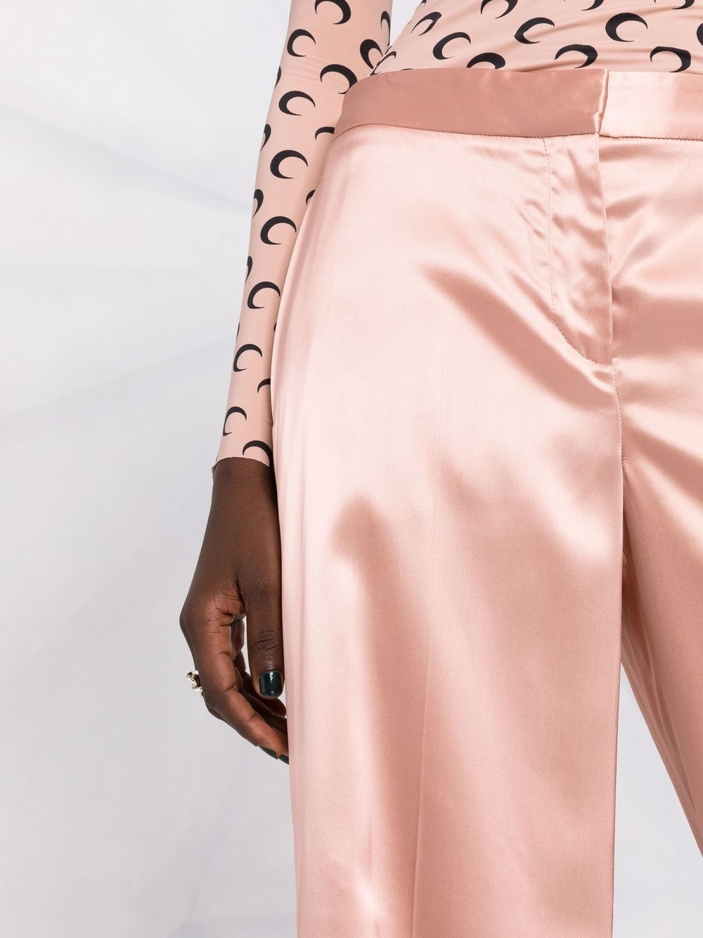 satin-effect wide-leg trousers - 3