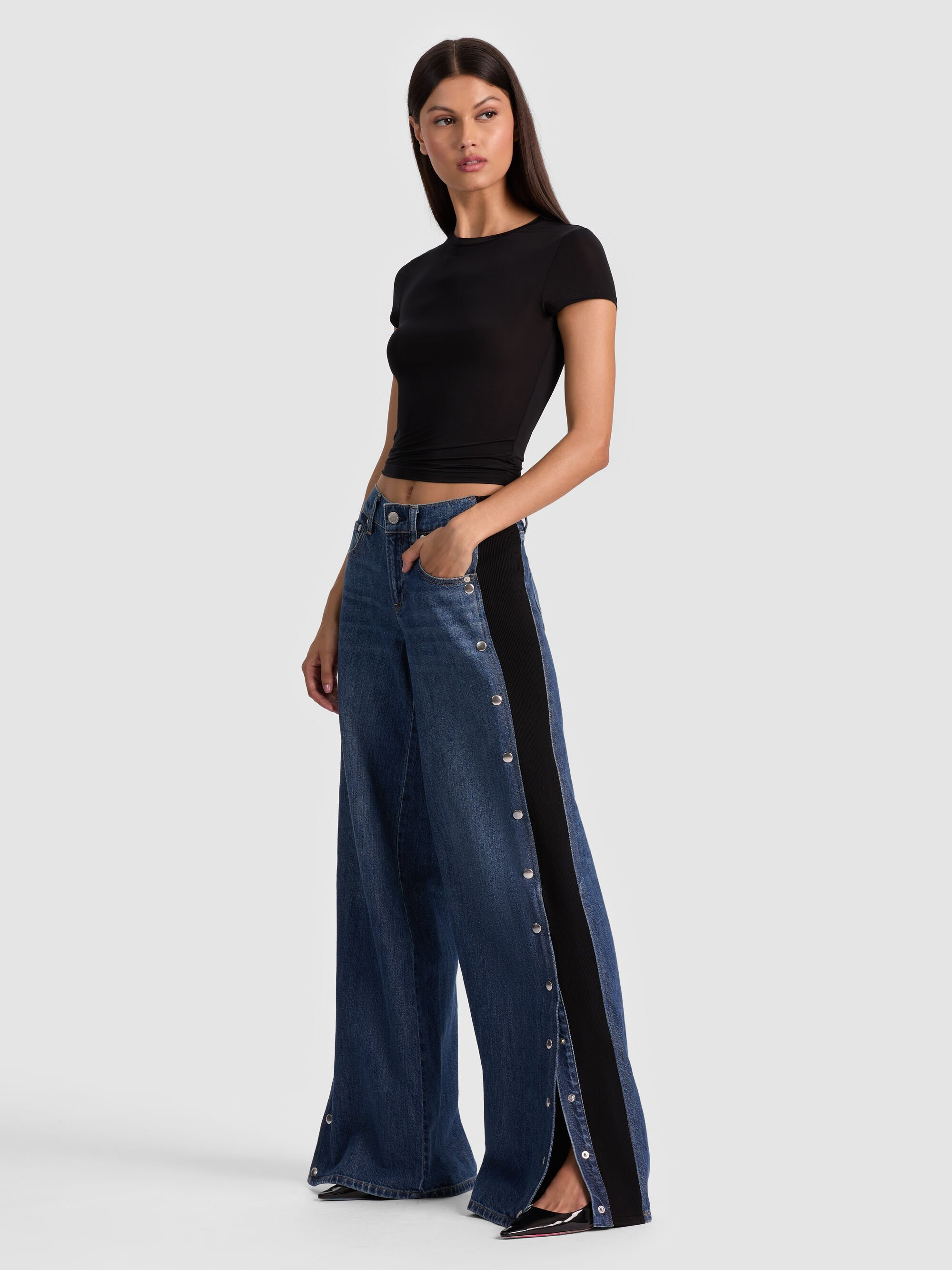 AMAZING JEAN WITH KNIT PANEL - 3