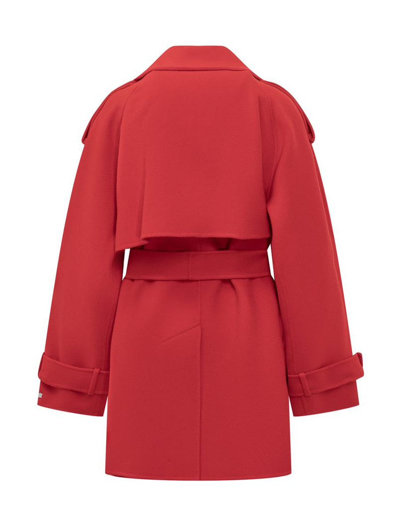 Sportmax Sportmax Sportmax Red Double-Breasted Short Coat With Belt outlook