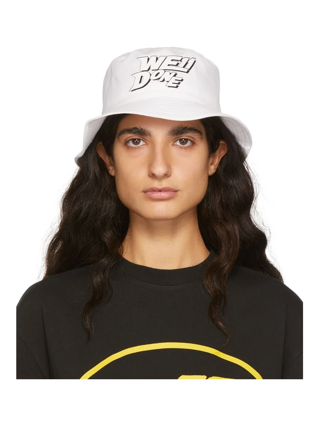 White Basic Logo Bucket Hat - 1