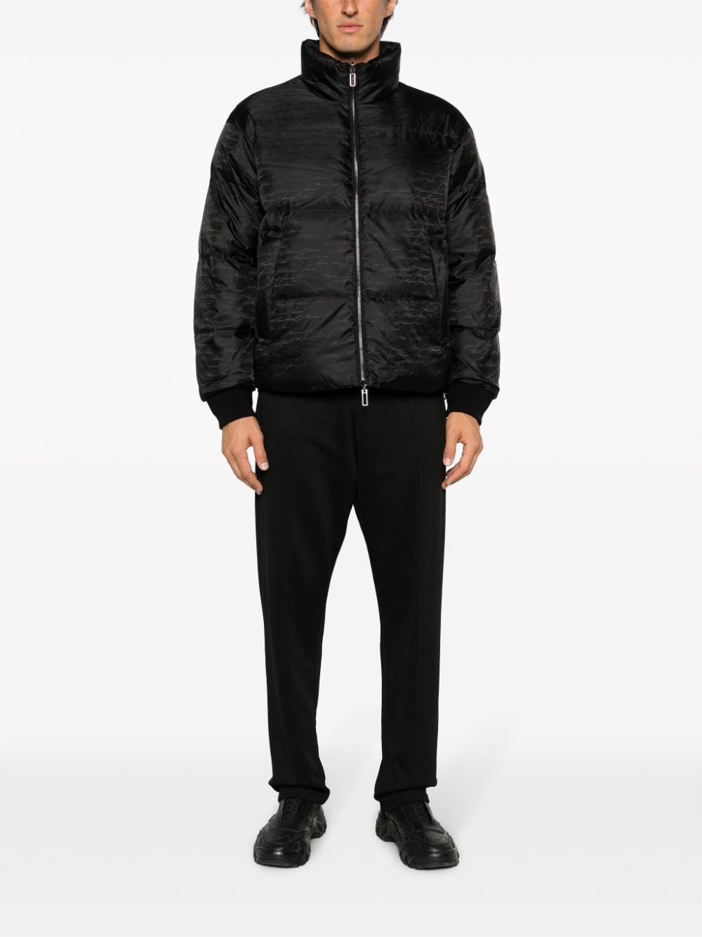 logo-print padded jacket - 2