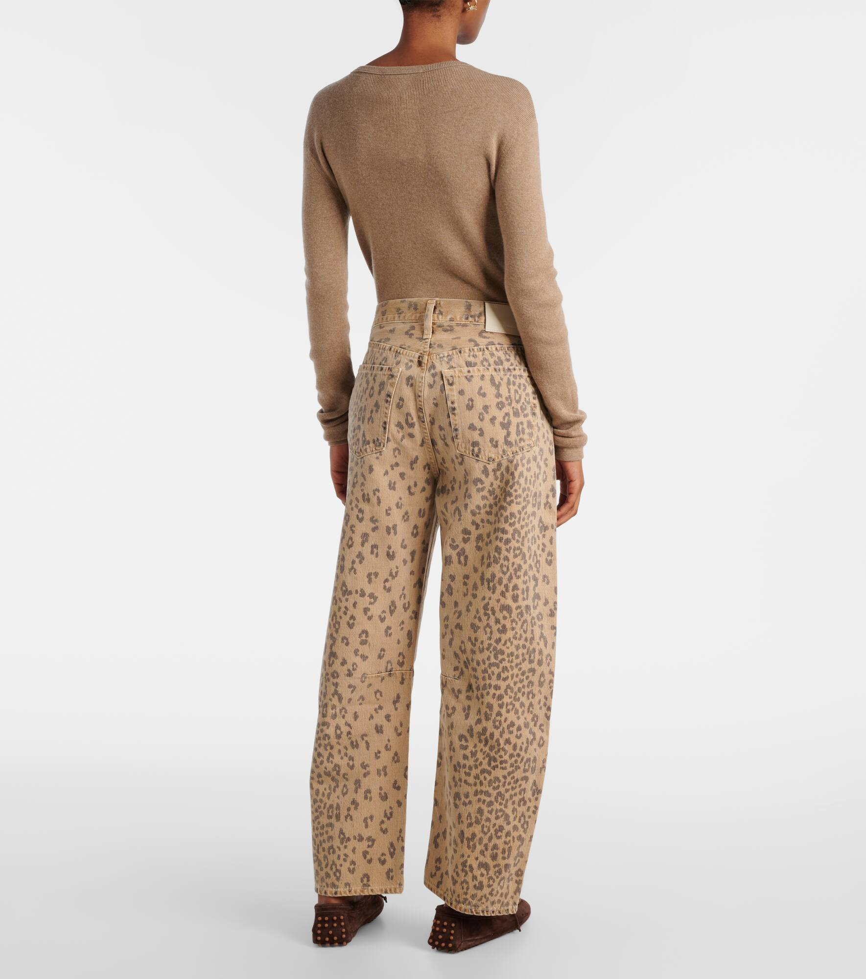 Miro leopard-print barrel-leg jeans - 3