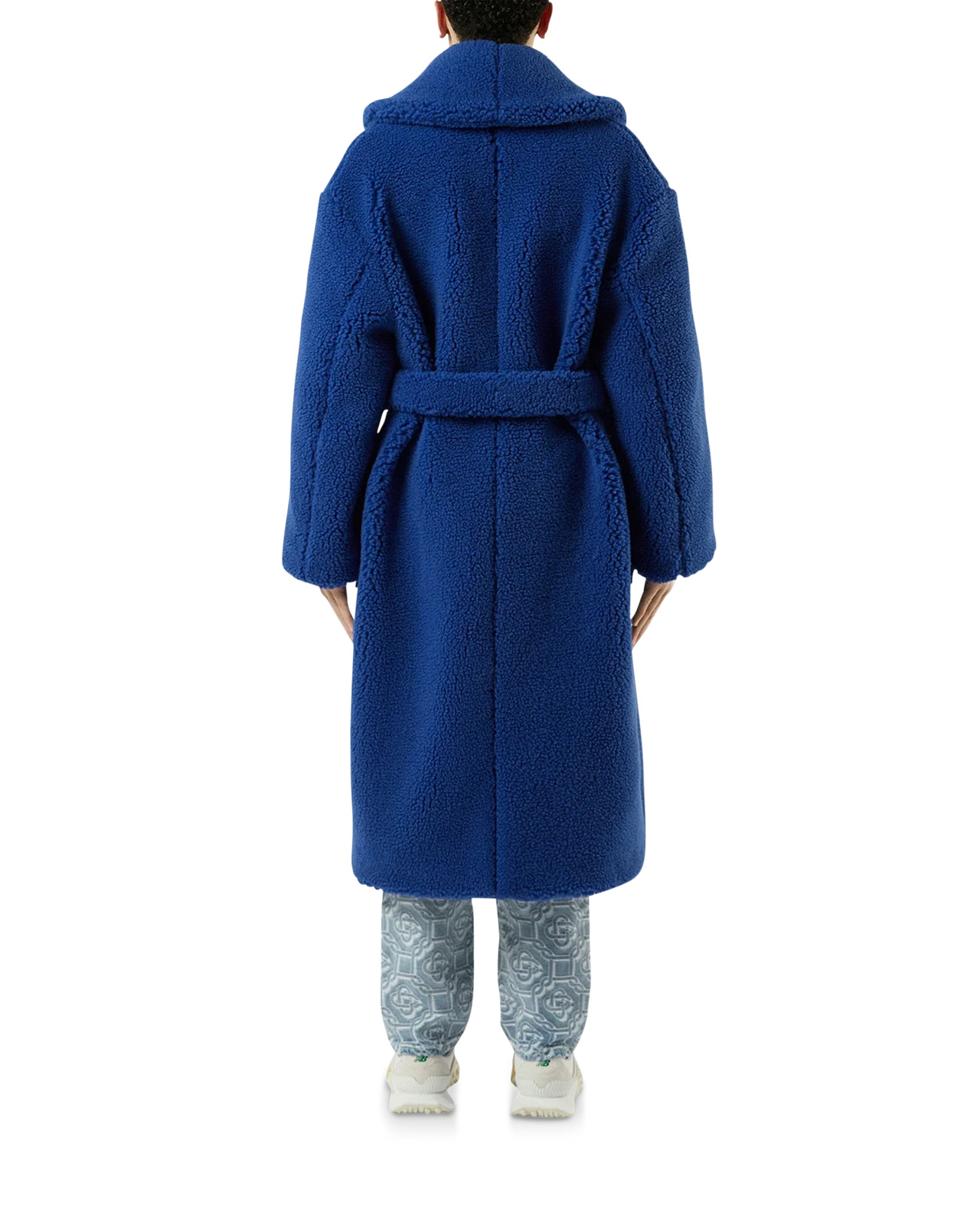 Blue Faux Shearling Coat - 3