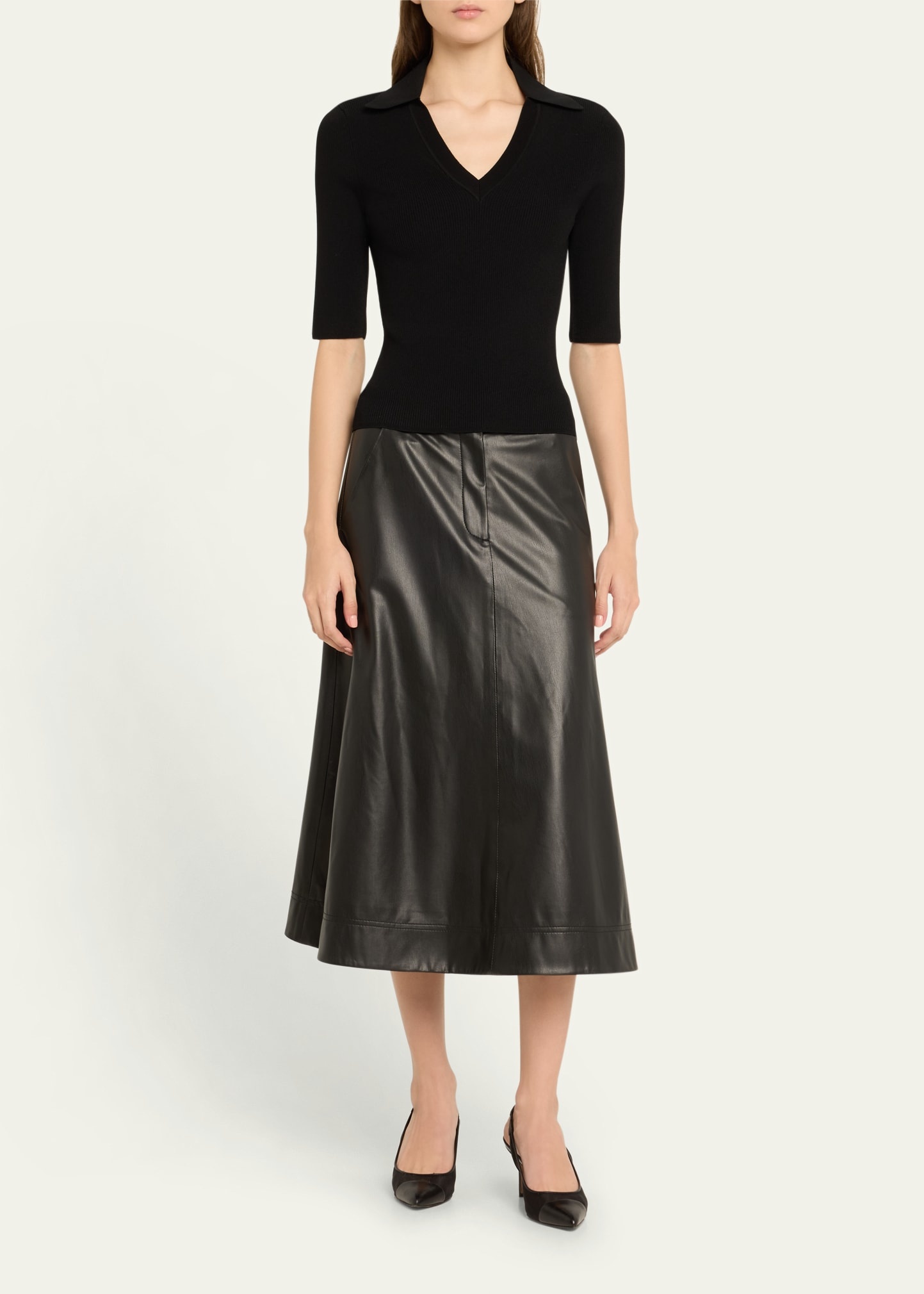 Louise Vegan Leather Skirt - 2