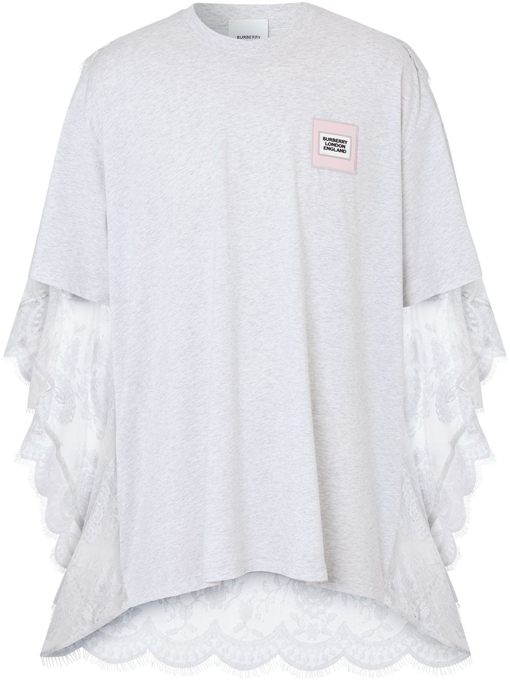 chantilly lace cape detail T-shirt - 1