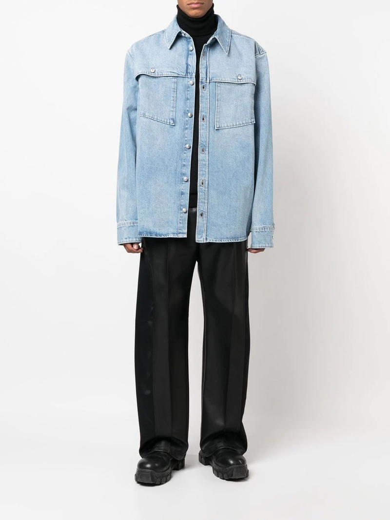 Balmain faded denim shirt-jacket outlook