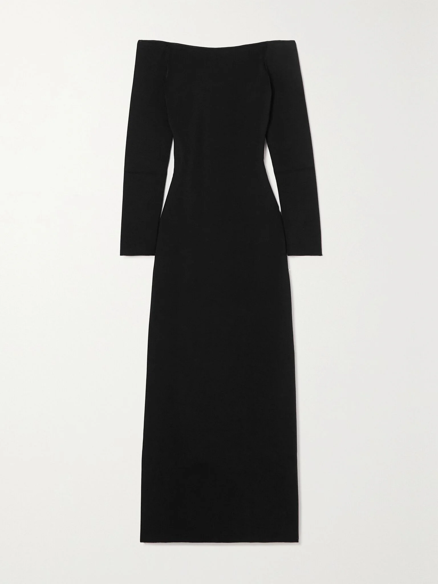 Teresina off-the-shoulder stretch-jersey maxi dress Black - 1