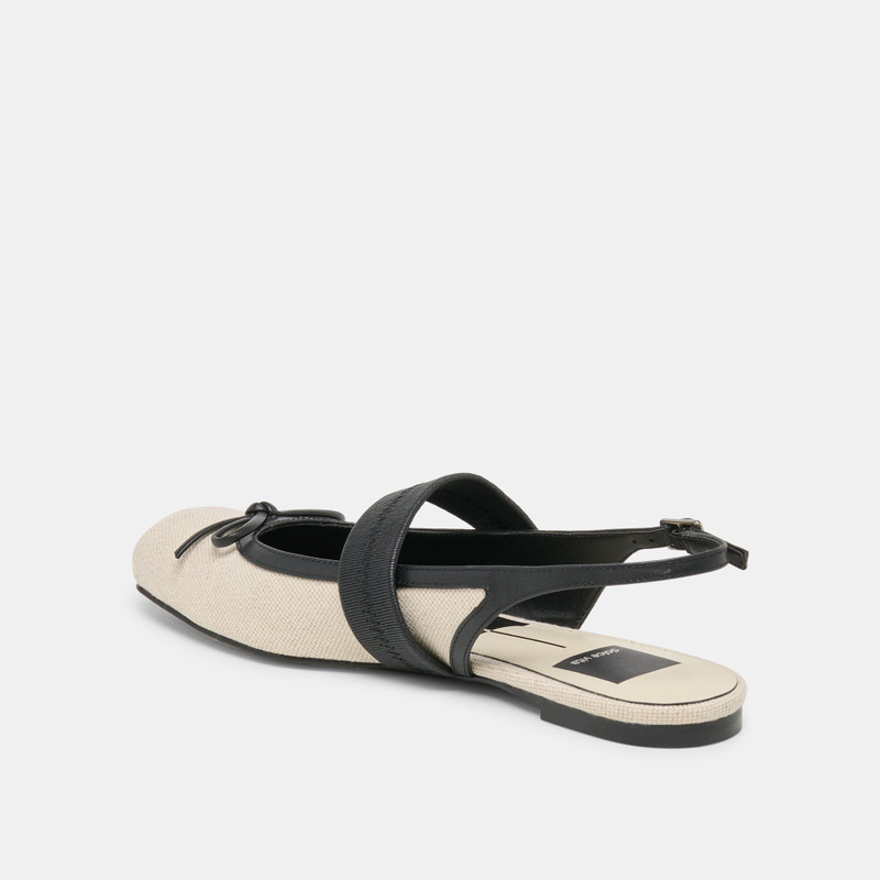 GRIFAN FLATS NATURAL BLACK LINEN 7