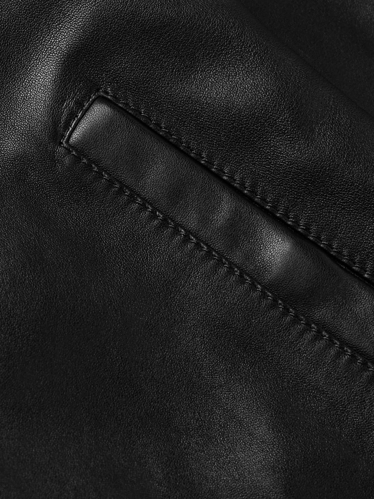 Lascari Slim-Fit Belted Leather Jacket - 6