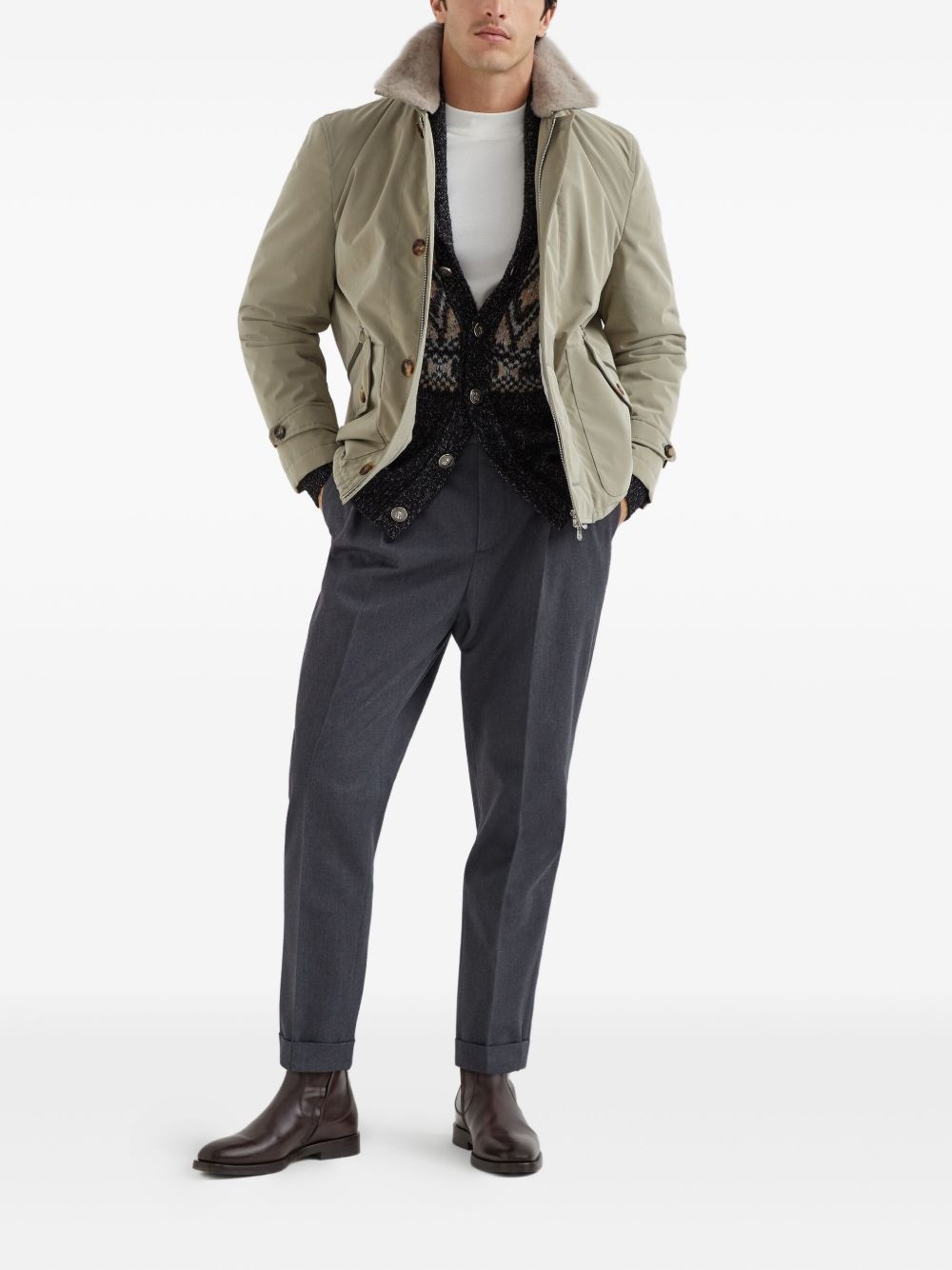 button-fastening jacket - 2