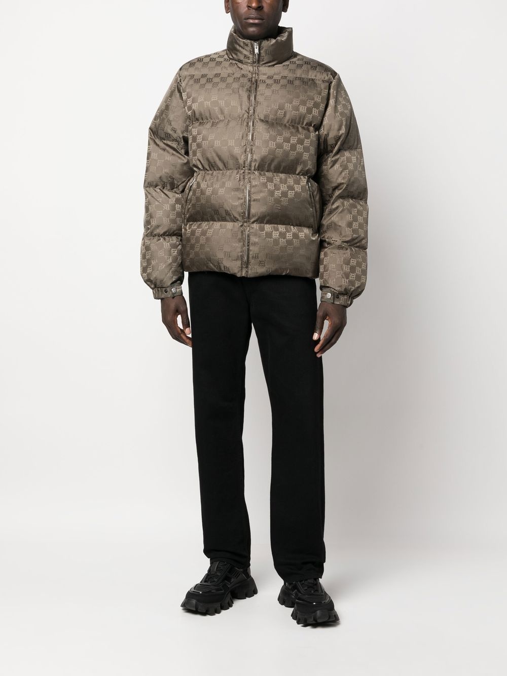 logo-print down jacket - 2
