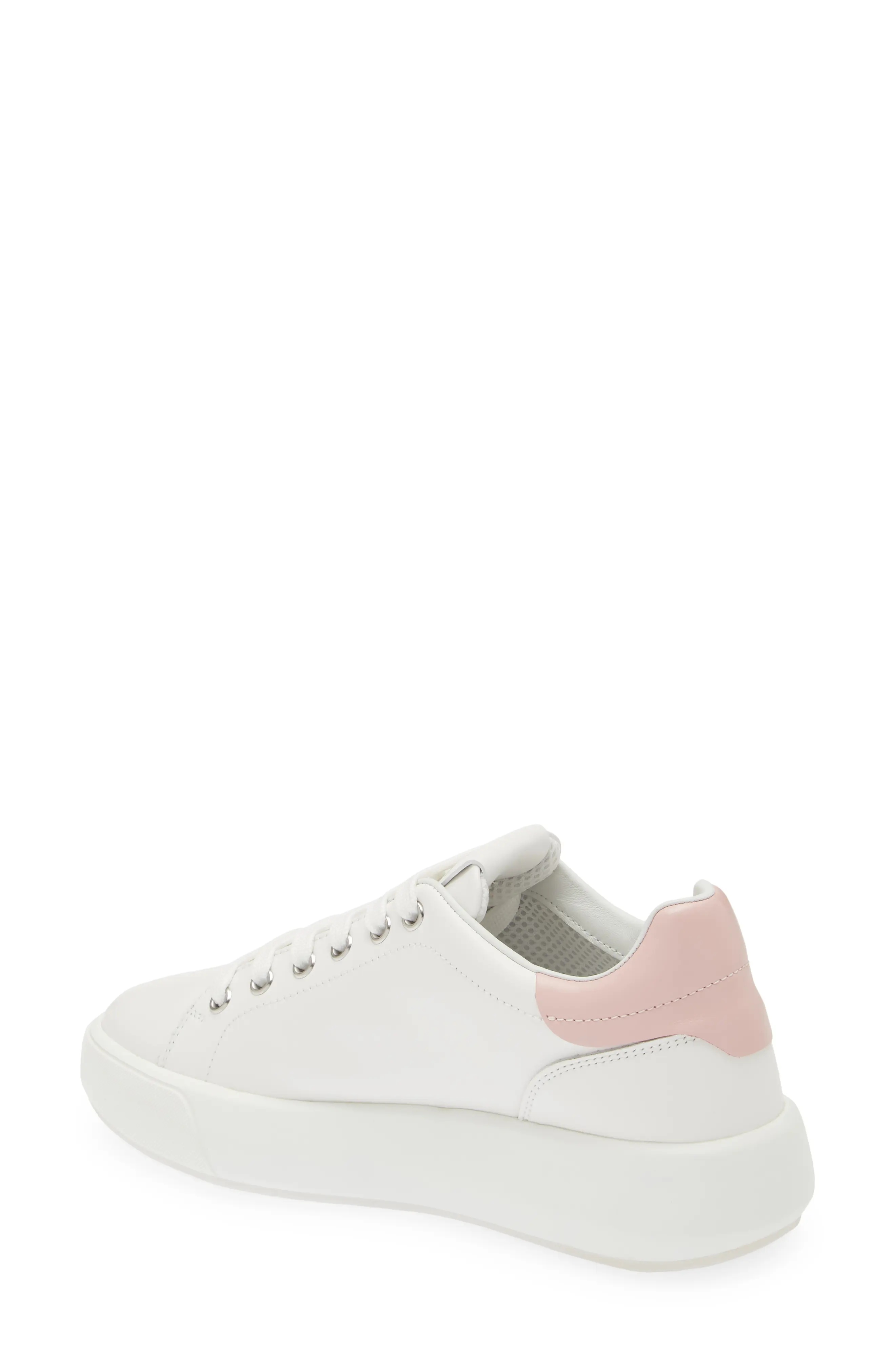 Pro Sleek Sneaker in White/Pink Calf Leather - 2