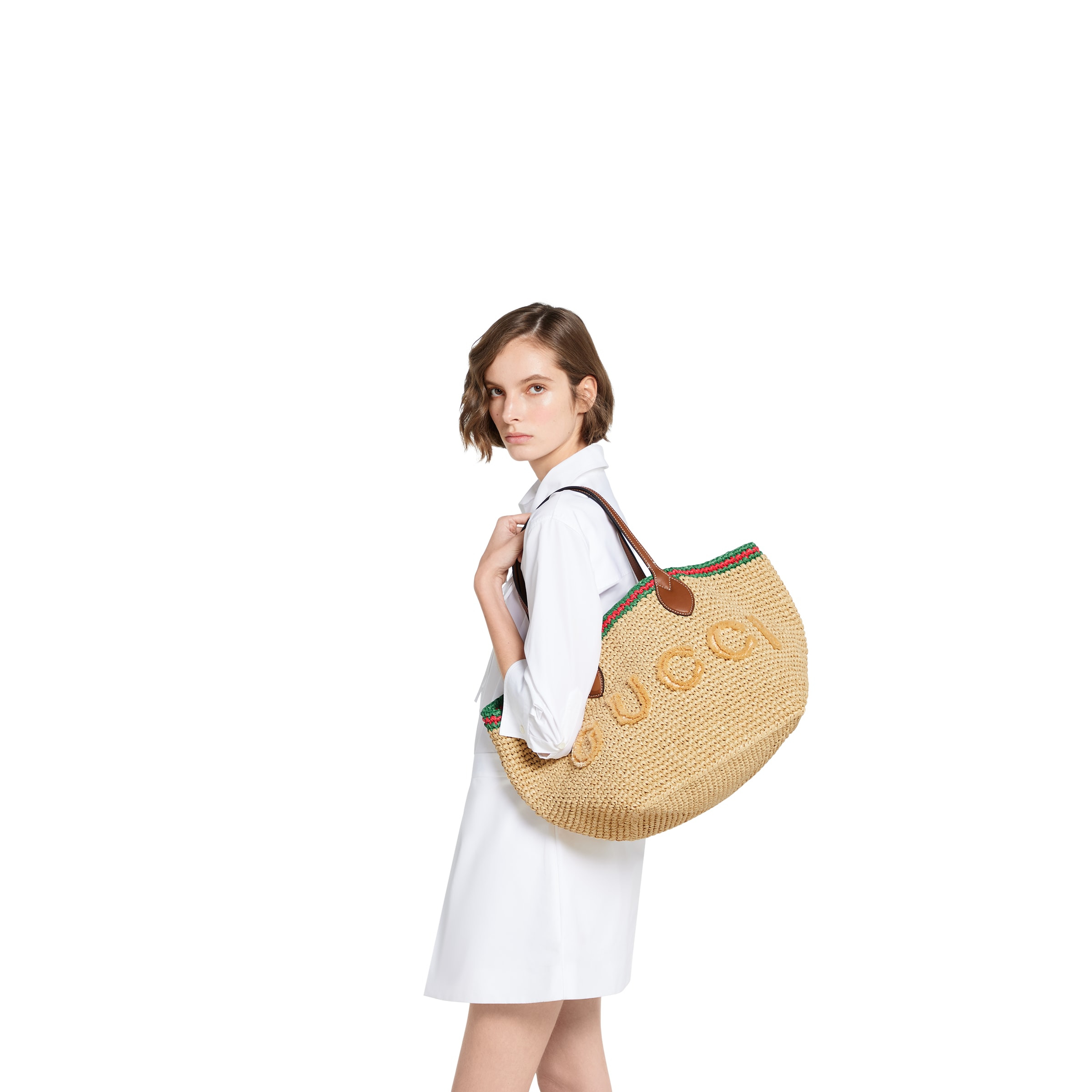 Woven medium tote bag - 3