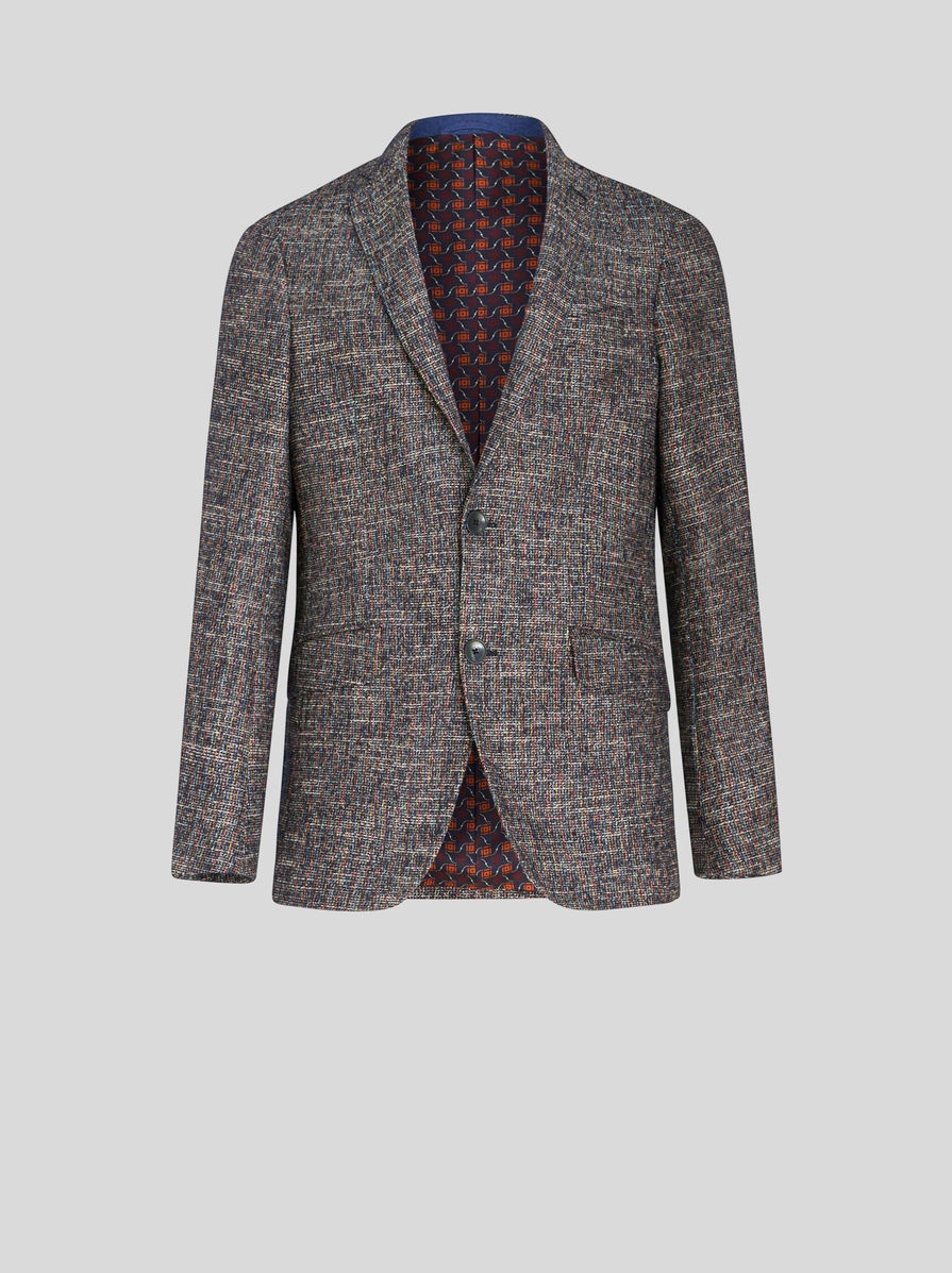 COTTON JACKET WITH MULTI-COLOURED THREAD - 1