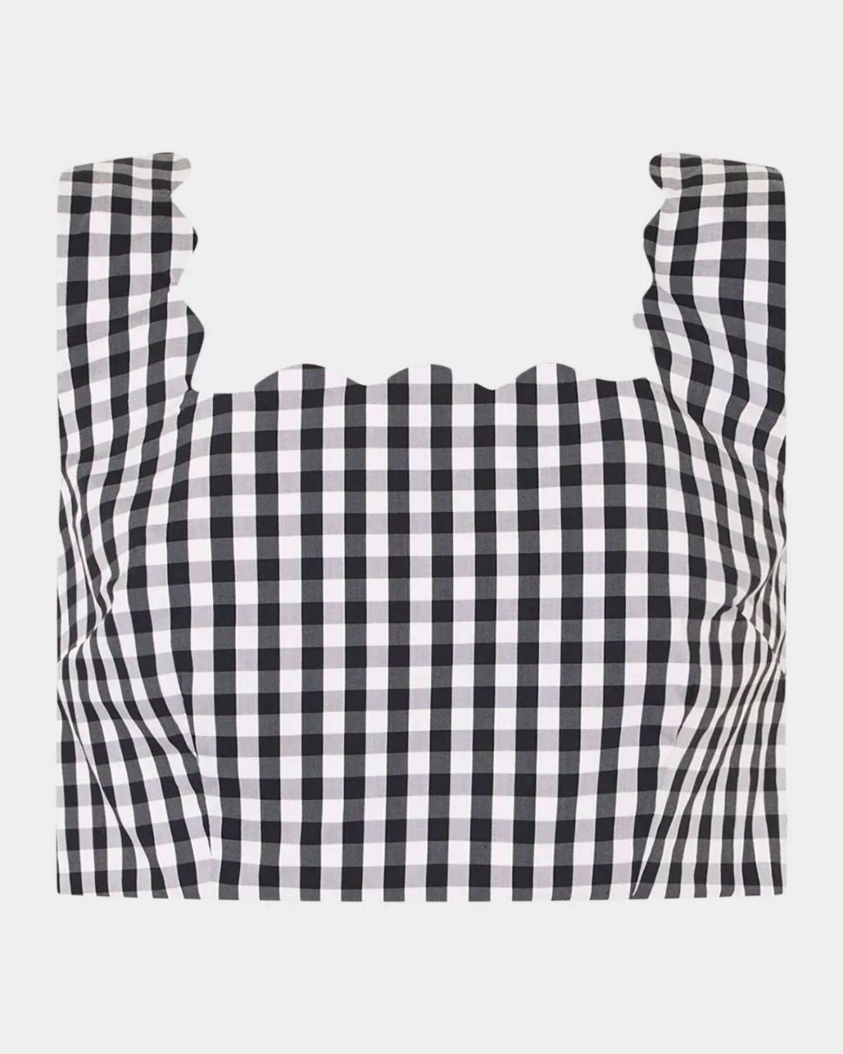 Mia Scalloped Gingham Crop Top - 1