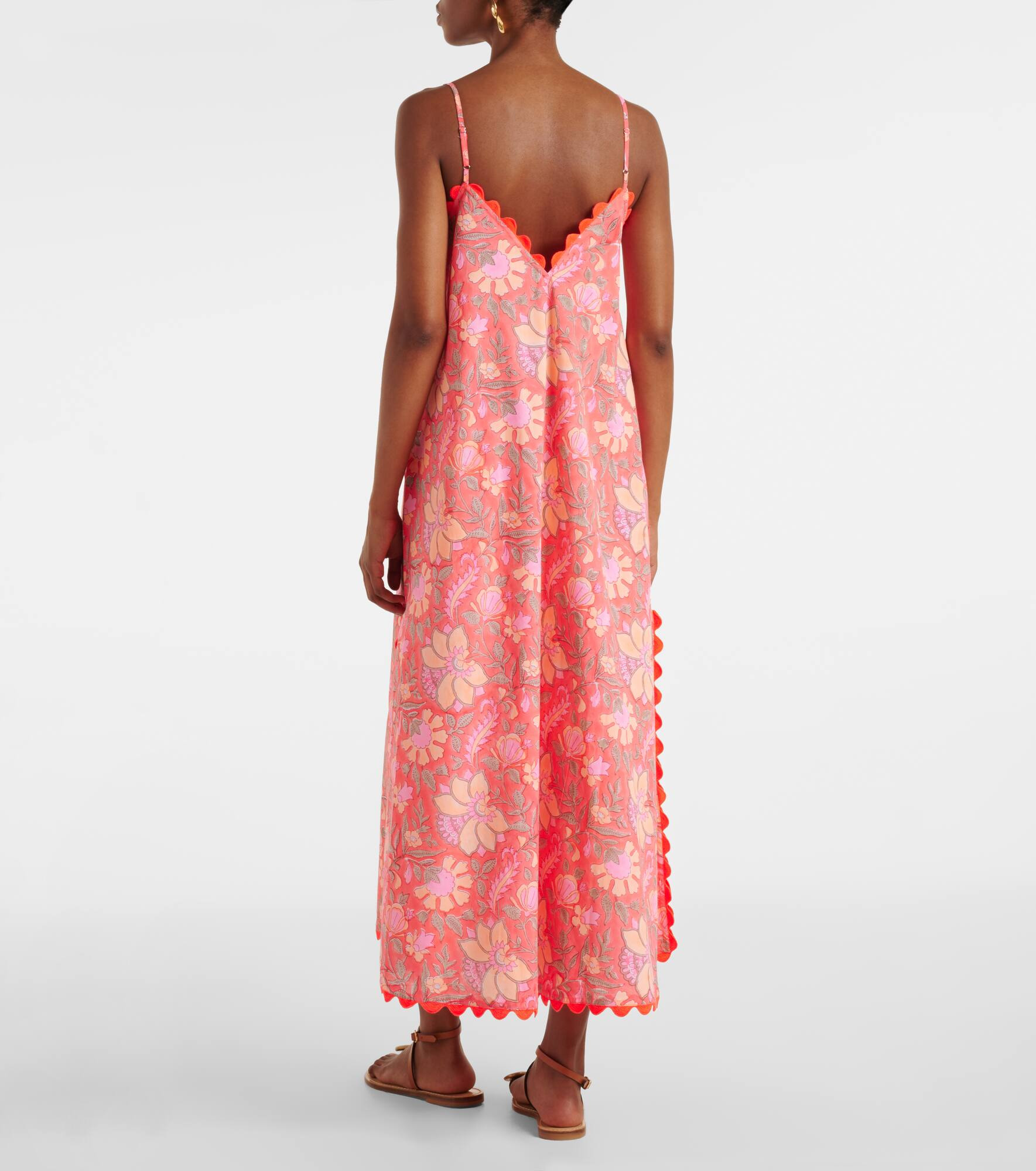 Floral scalloped cotton slip dress - 3