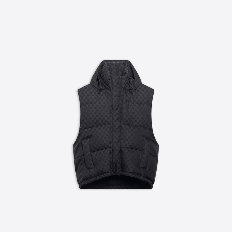 Men's Hacker Cocoon Puffer Gilet in Black - 1