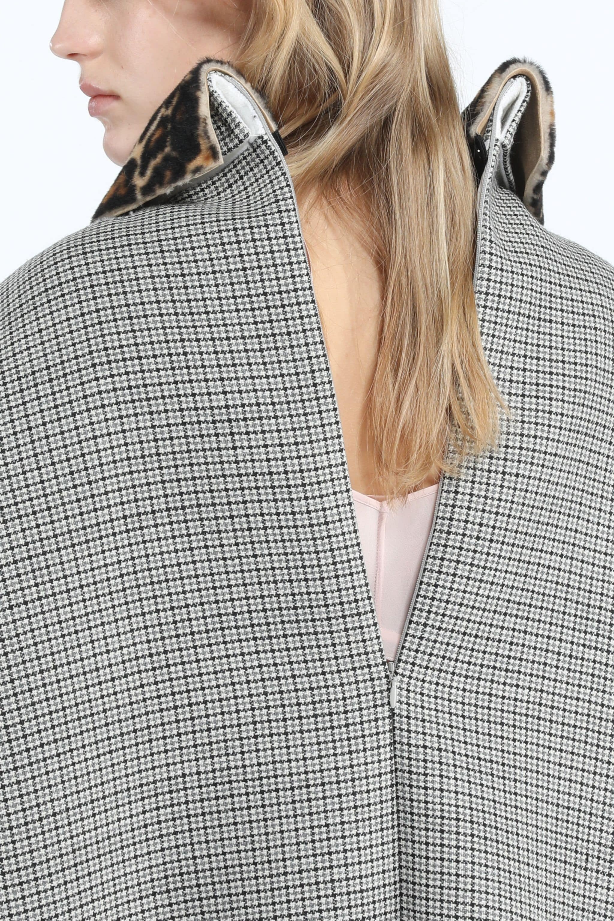 FAUX FUR-TRIM CHECKED COAT - 5