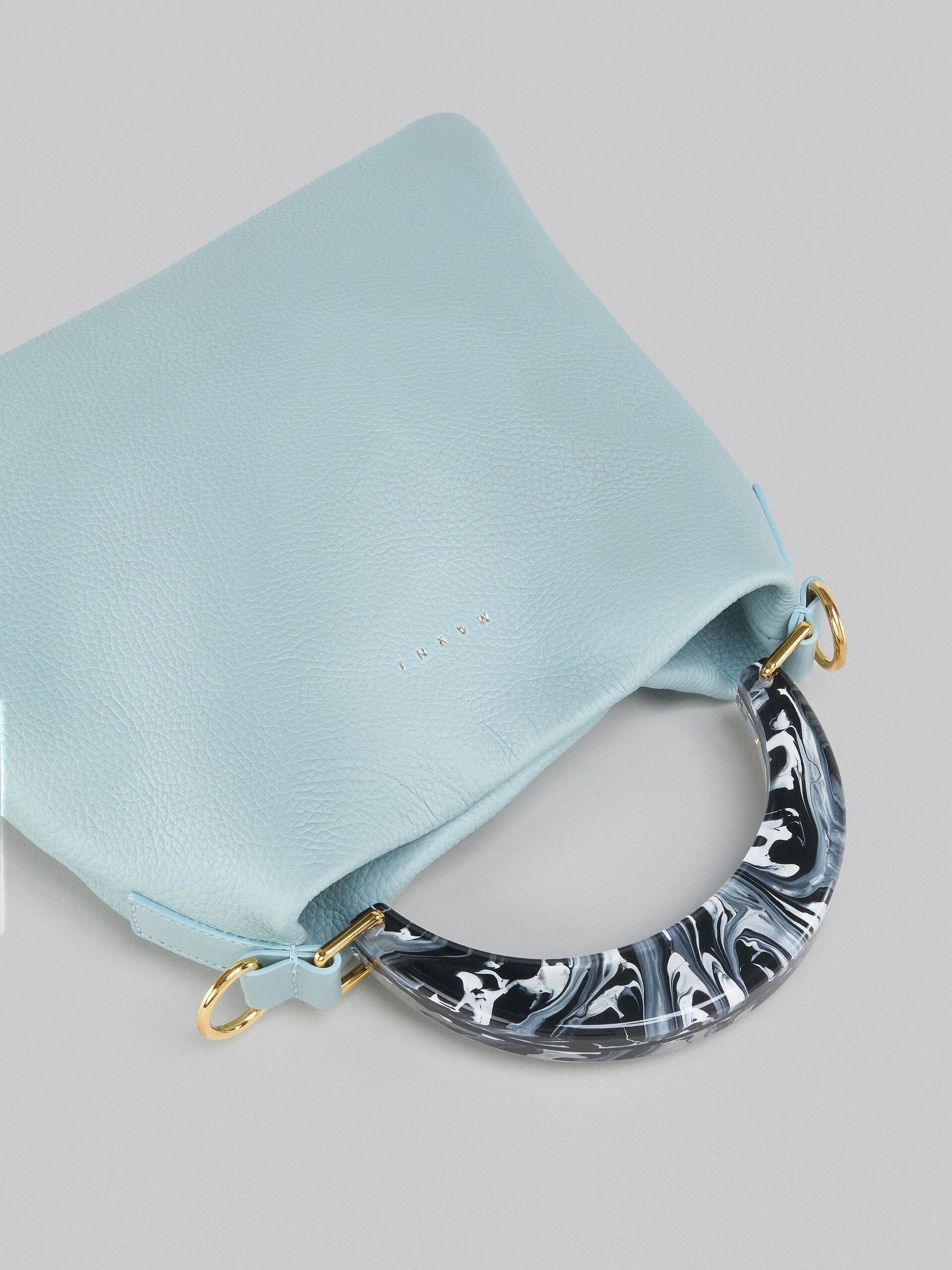 VENICE SMALL BAG IN LIGHT BLUE LEATHER - 5