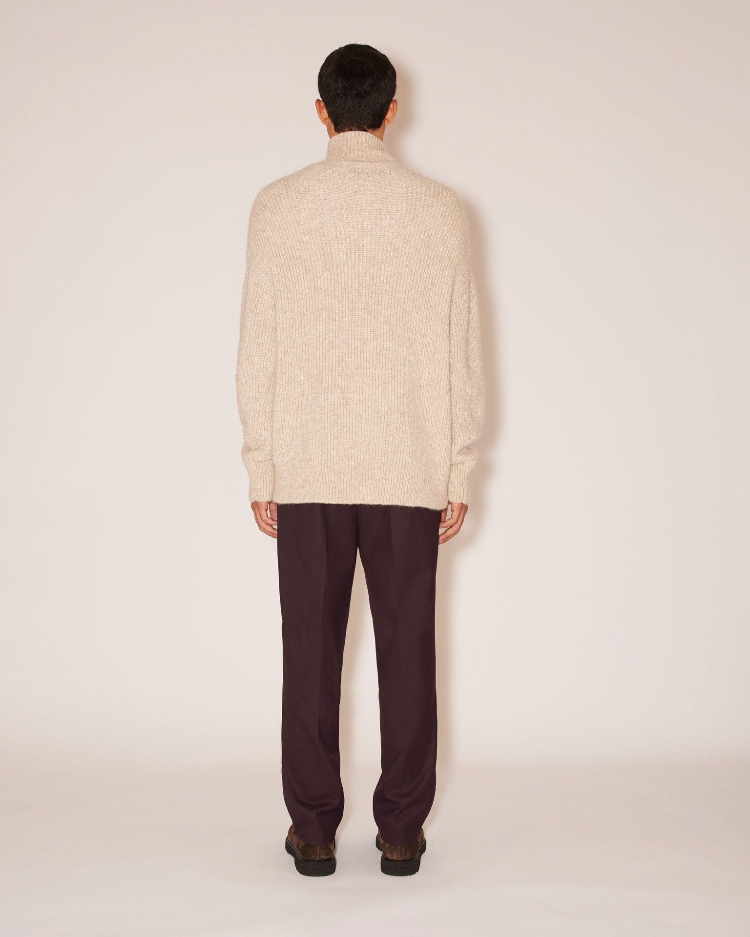 YANA MENS - Ribbed alpaca turtleneck sweater - Beige - 4