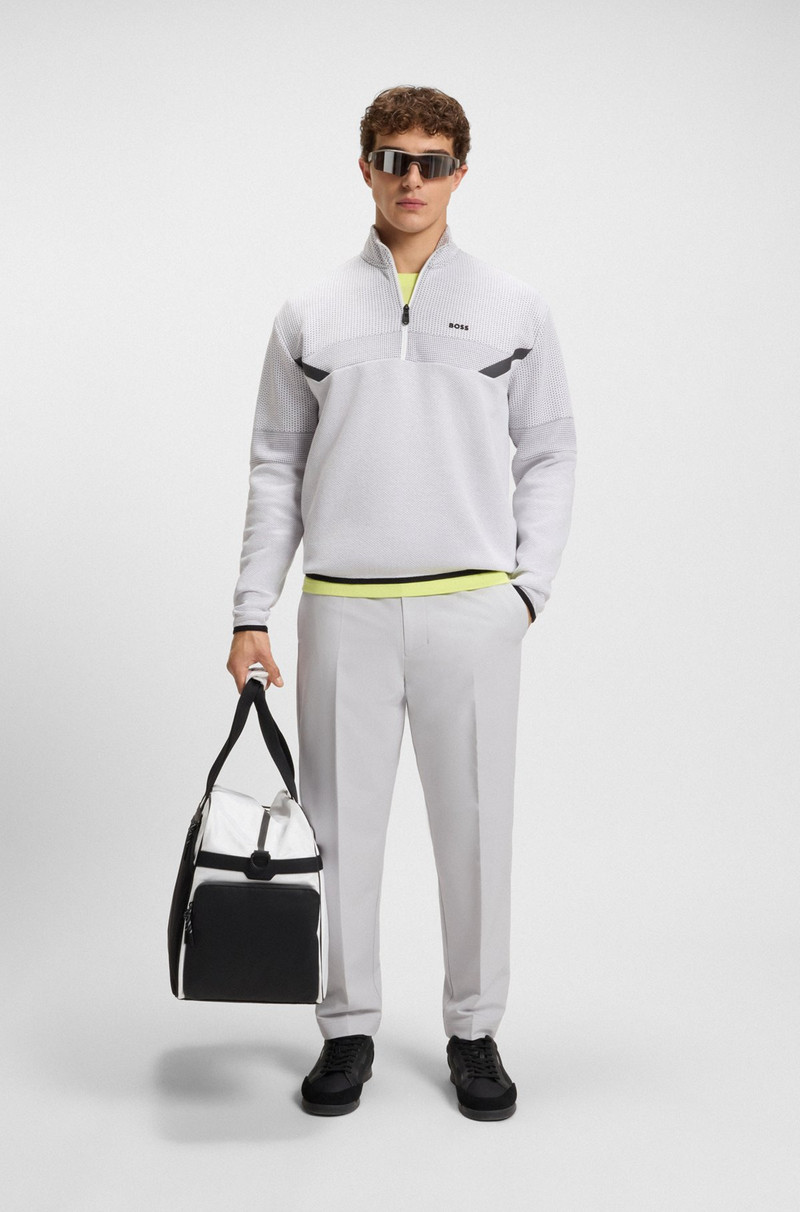 BOSS RELAXED-FIT ZIP-NECK SWEATSHIRT WITH QUILTED JACQUARD outlook