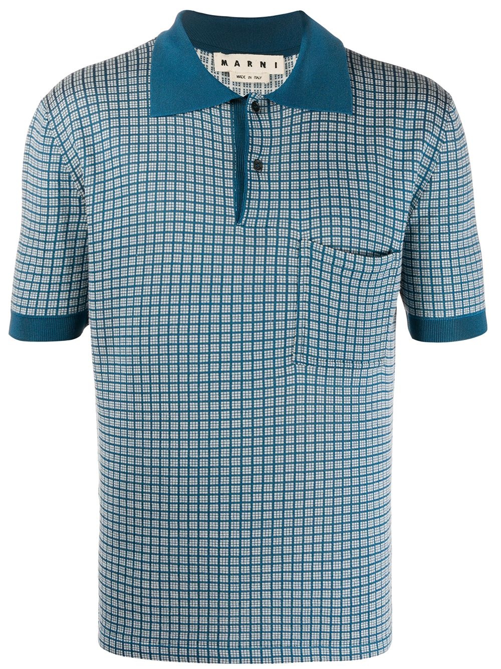 checkered squares polo shirt - 1