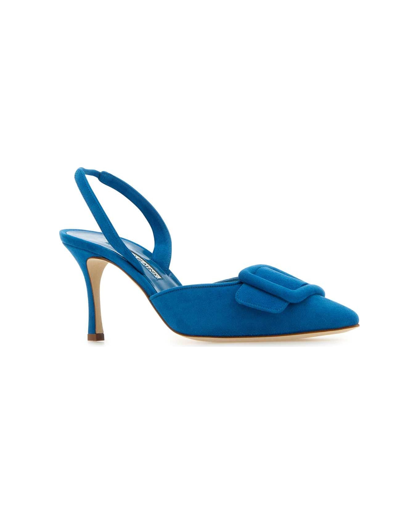 Denim Blue Suede Maysli Pumps - 2