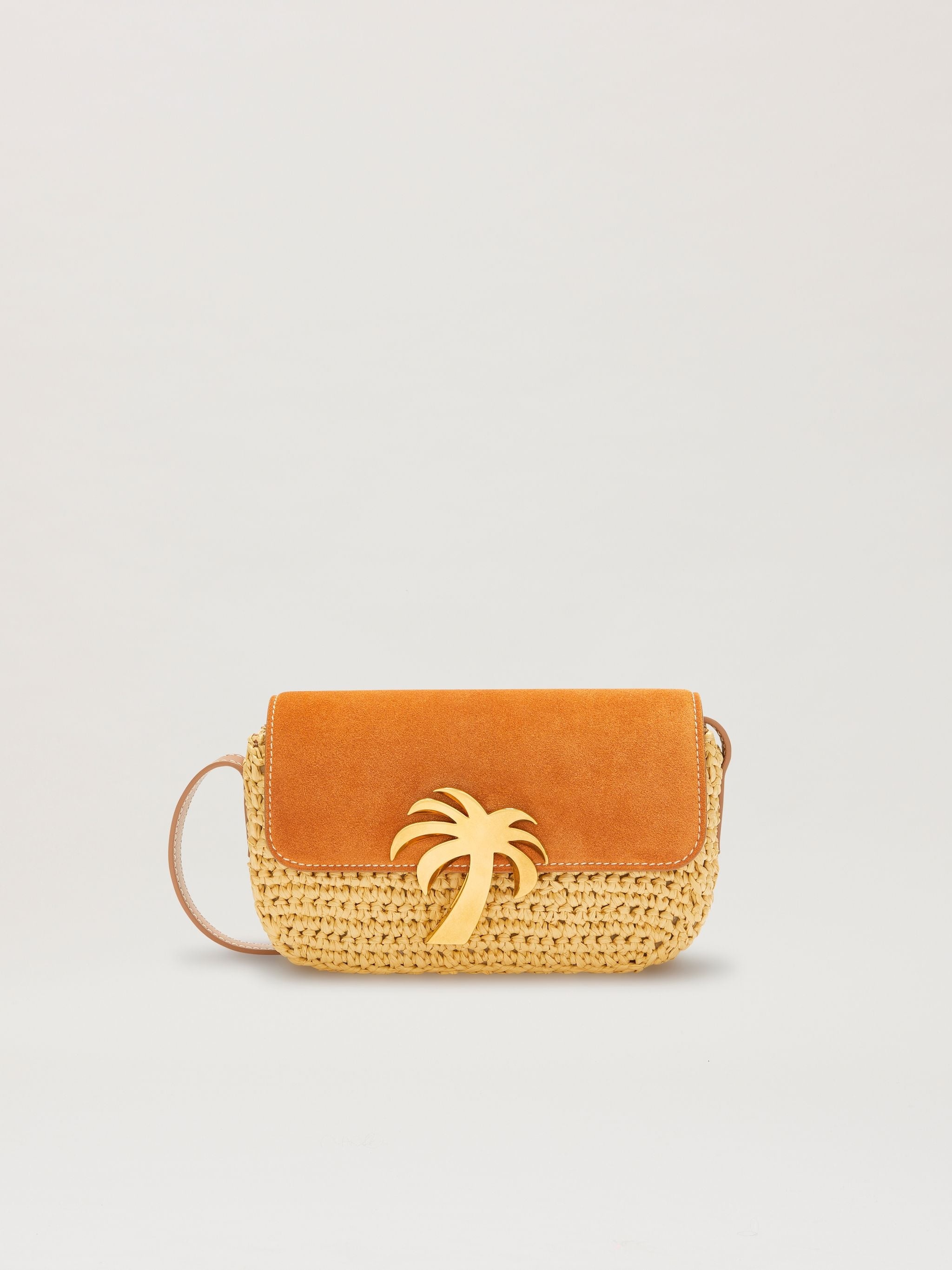 Woven Palm Bridge Suede Bag - 1