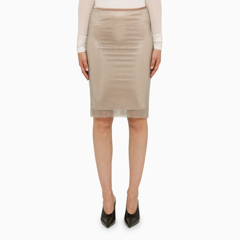 Nude mesh pencil skirt - 1