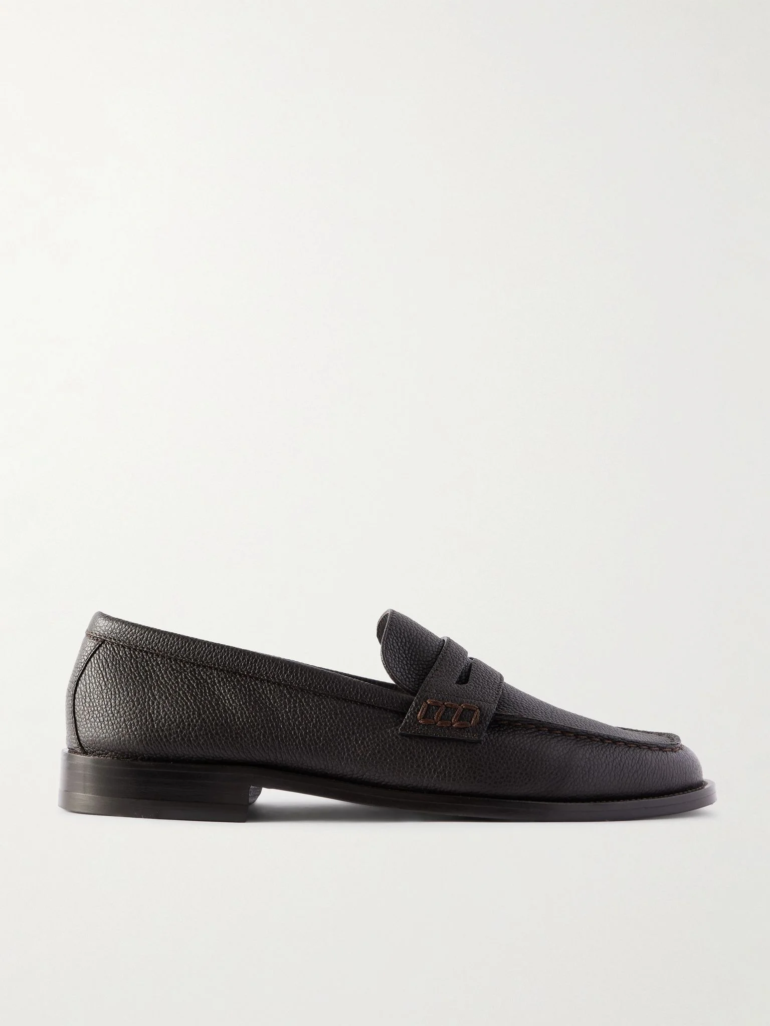 Perry Full-Grain Leather Penny Loafers Dark brown - 1