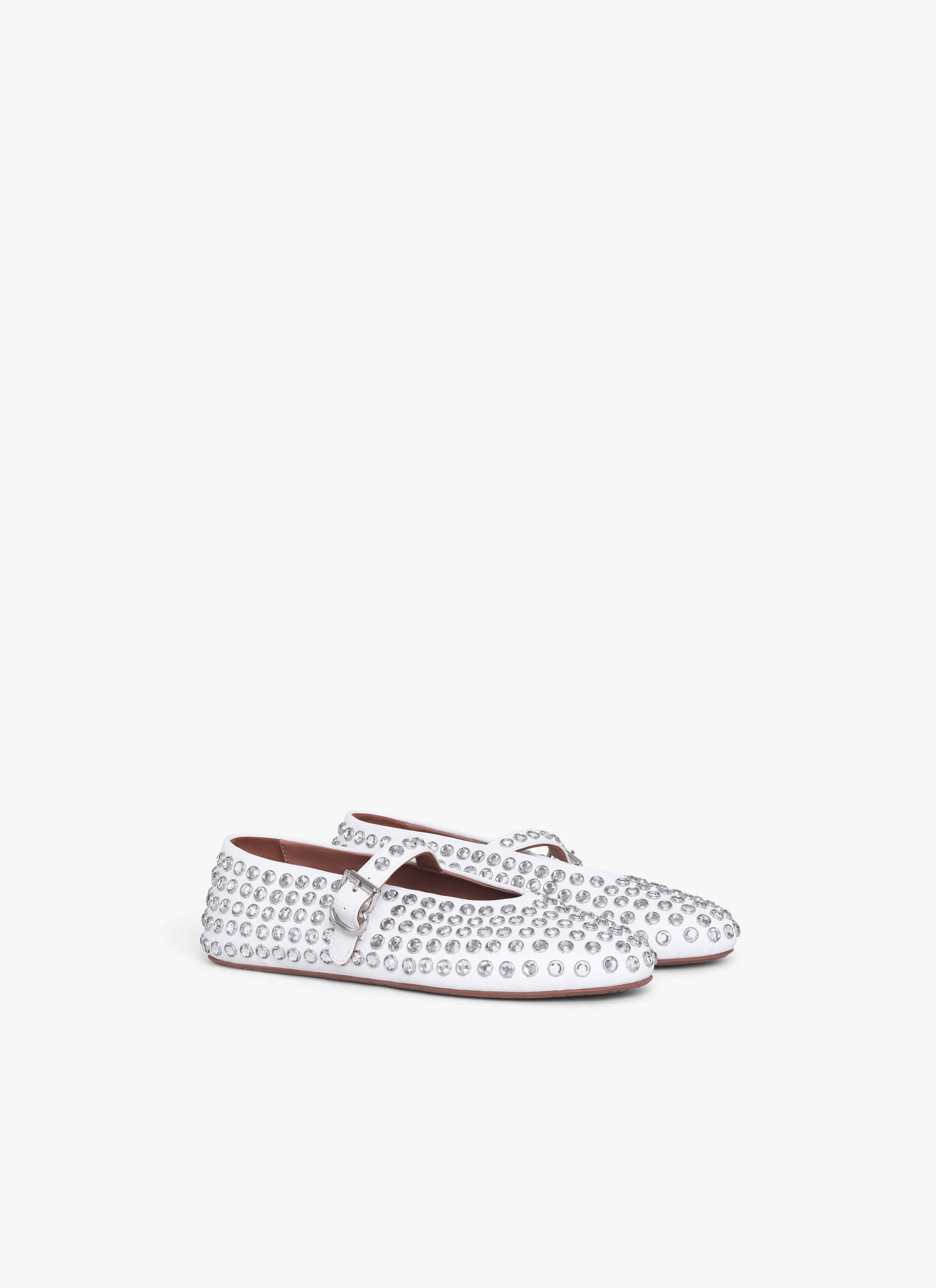 STRASS LAMBSKIN BALLET FLATS - 3