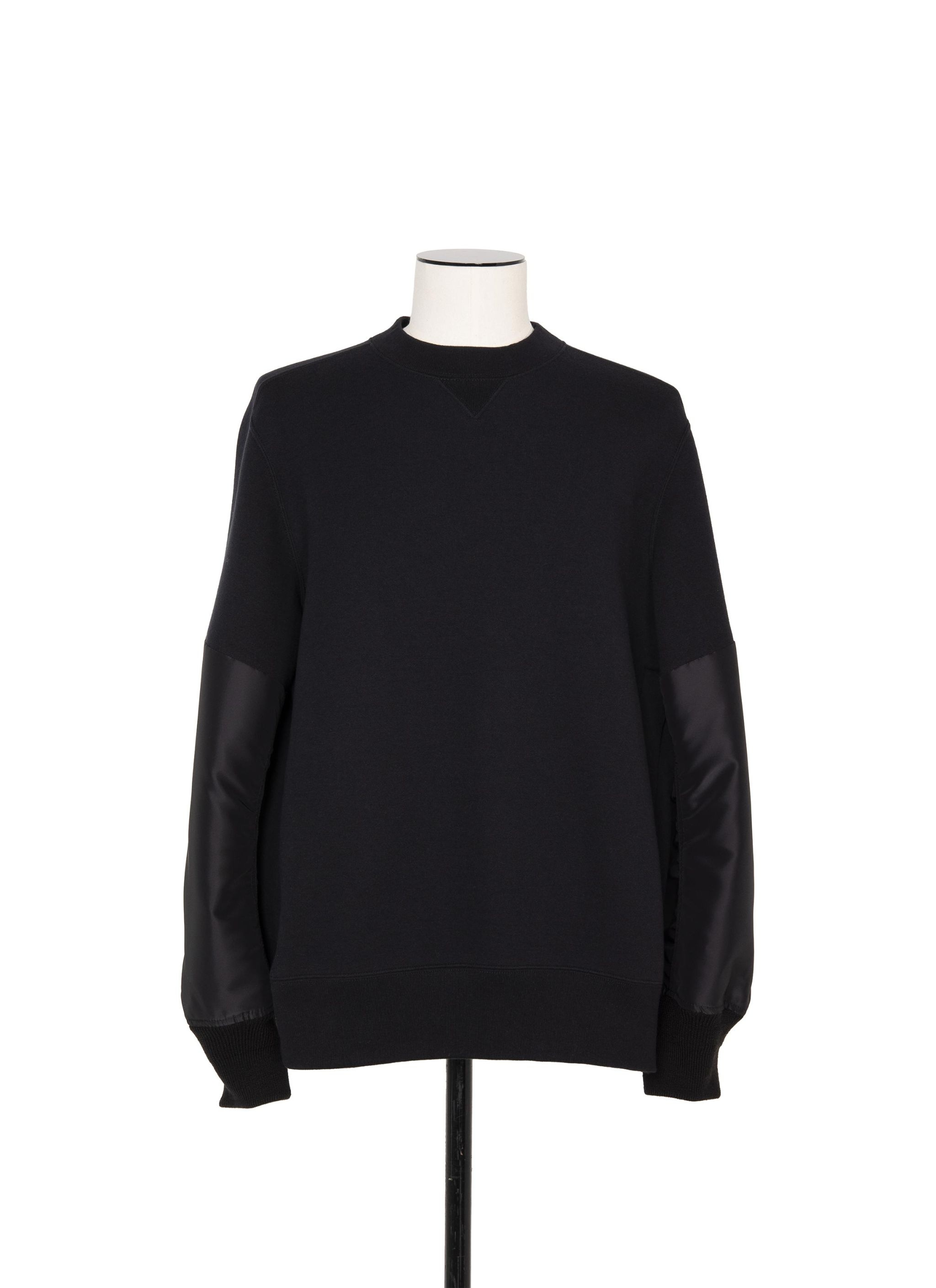 M*d様 Nylon Twill Mix Sponge Sweat Pullov sacai Sponge Sweat x Nylon Twill Pullover Black/Black | HAVEN