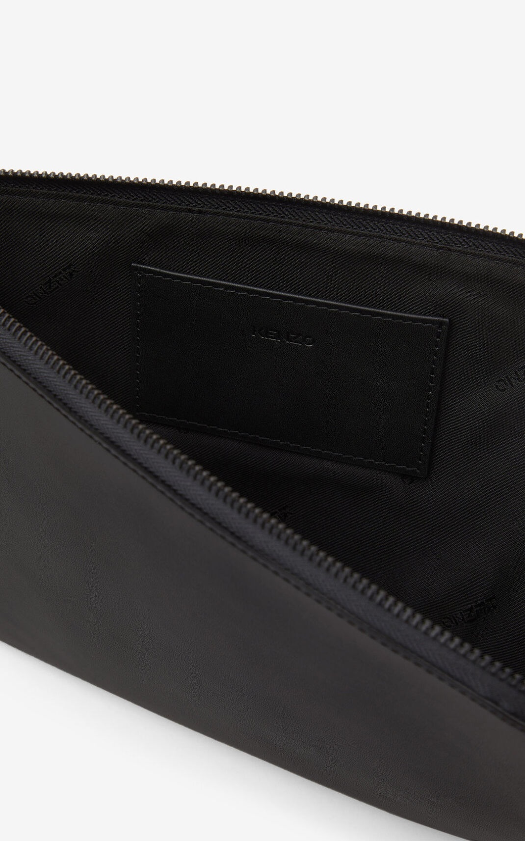 Tiger Crest large leather clutch - 3