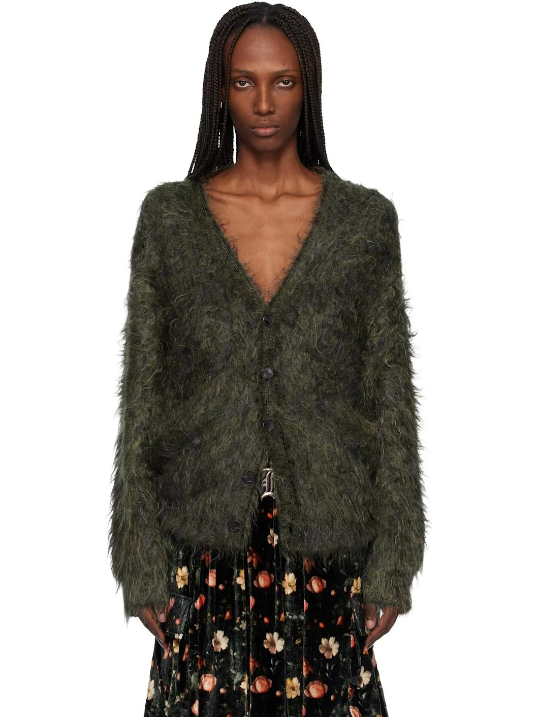 Green Boyfriend Cardigan - 1