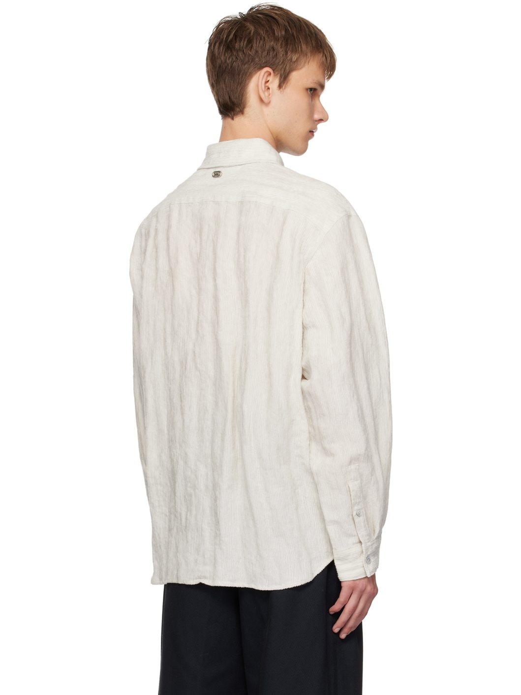 Beige Fancy Corduroy Shirt - 3