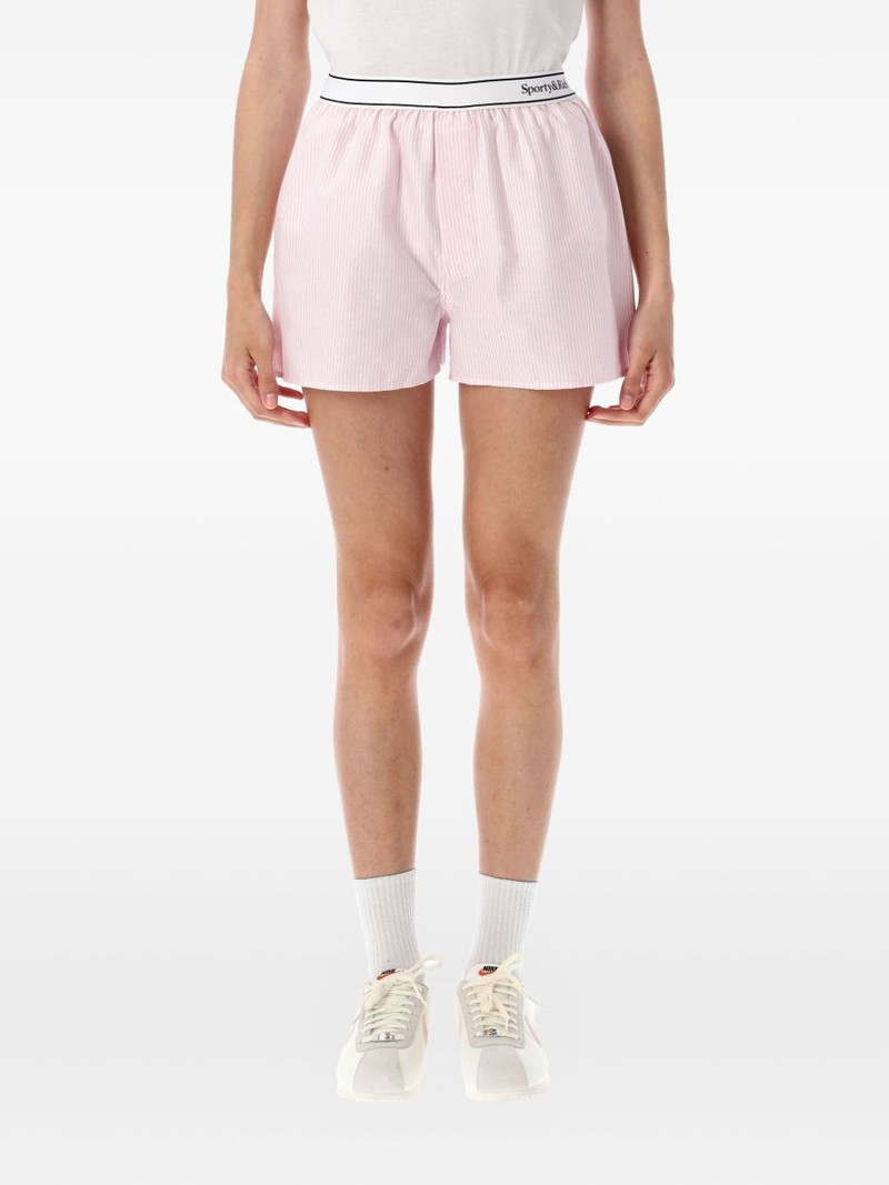 Serif Logo Oxford Boxer stripe-pattern shorts 1
