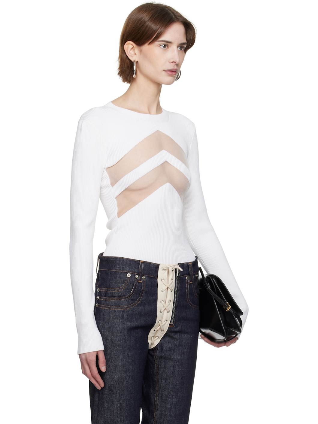 White 'The Chevrons' Sweater - 2