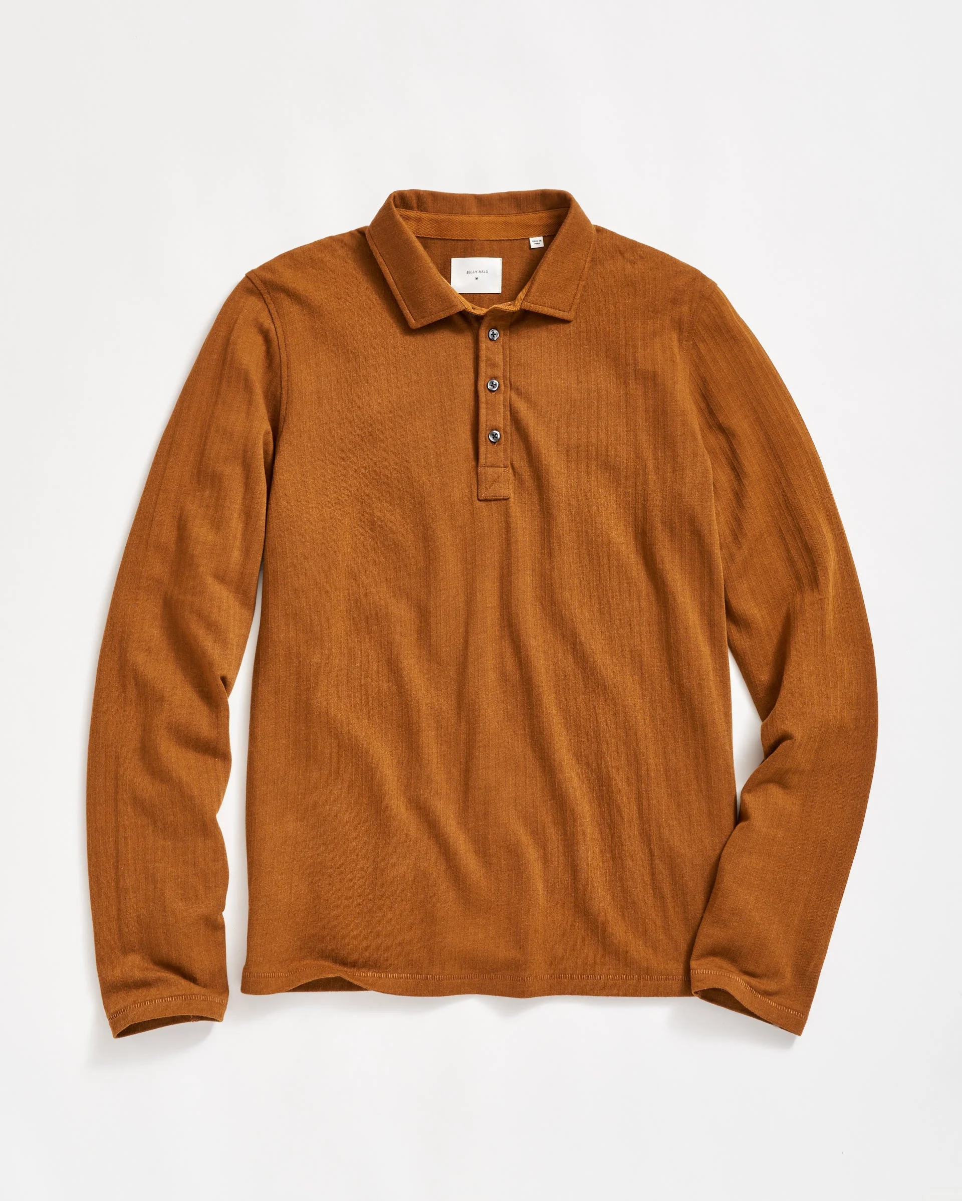 Long Sleeve Herringbone Polo - 1