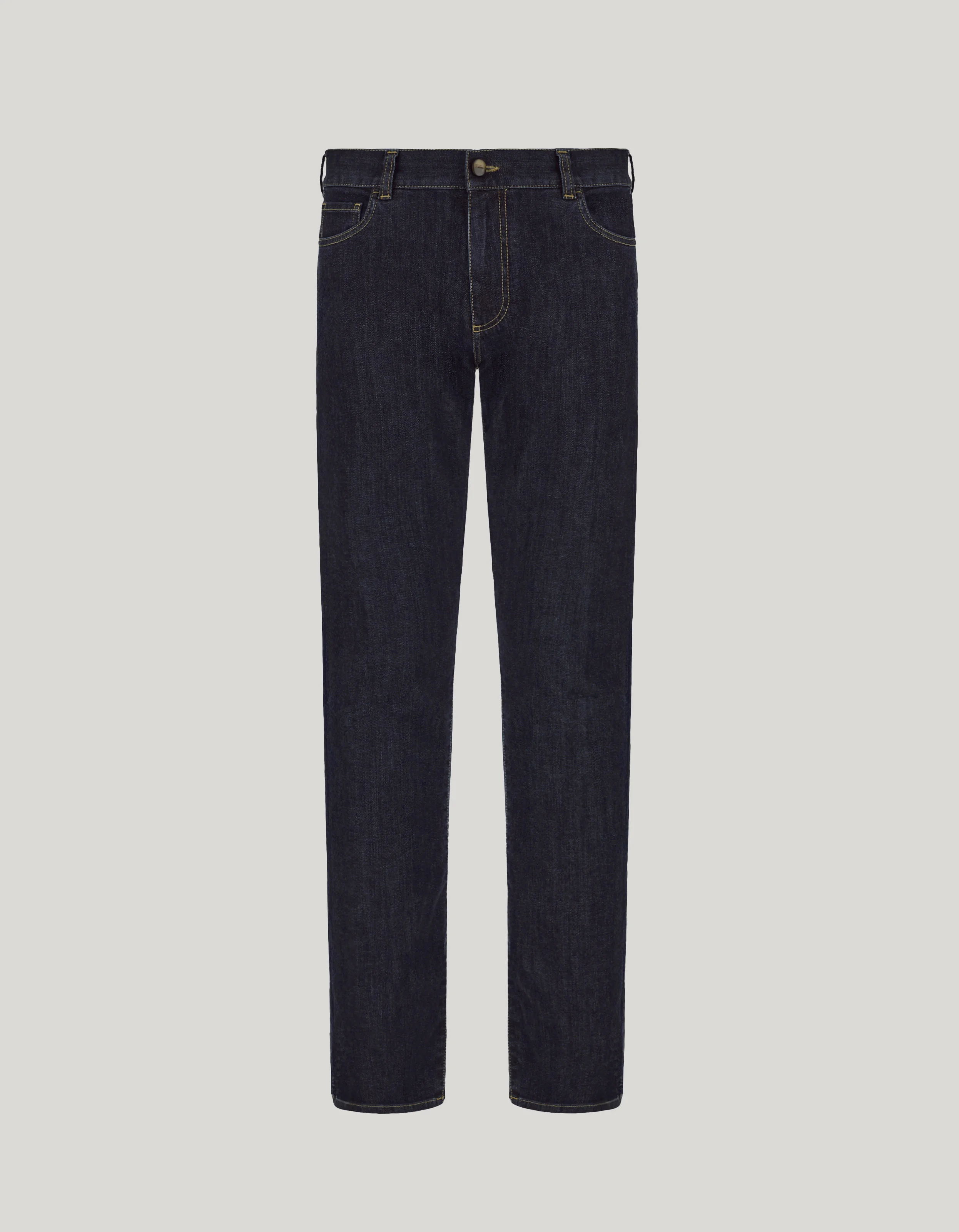 DARK WASH STRETCH DENIM 5-POCKET PANTS - 1