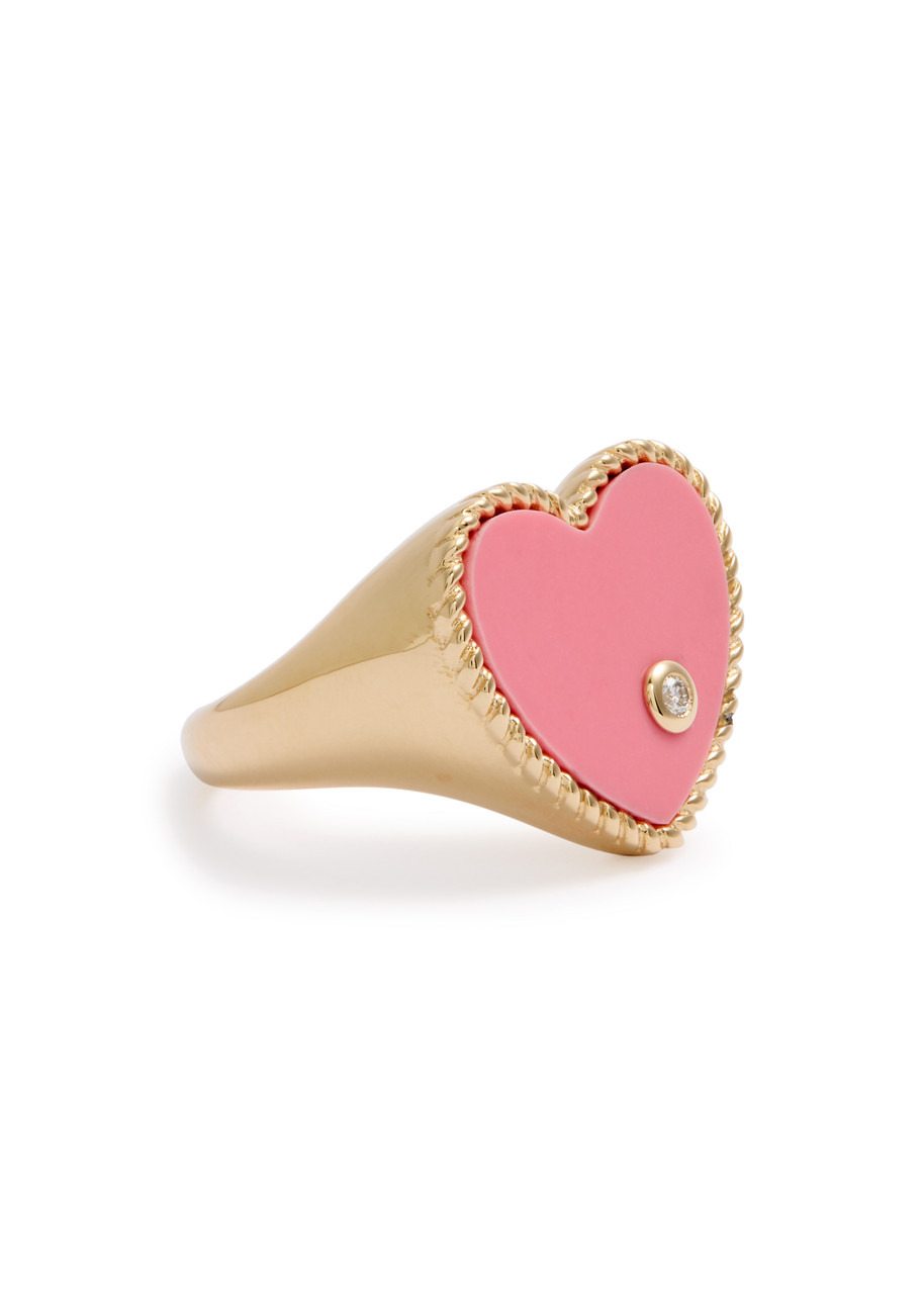 Yvonne Leon Chevalière Coeur 9kt Gold Ring - 3