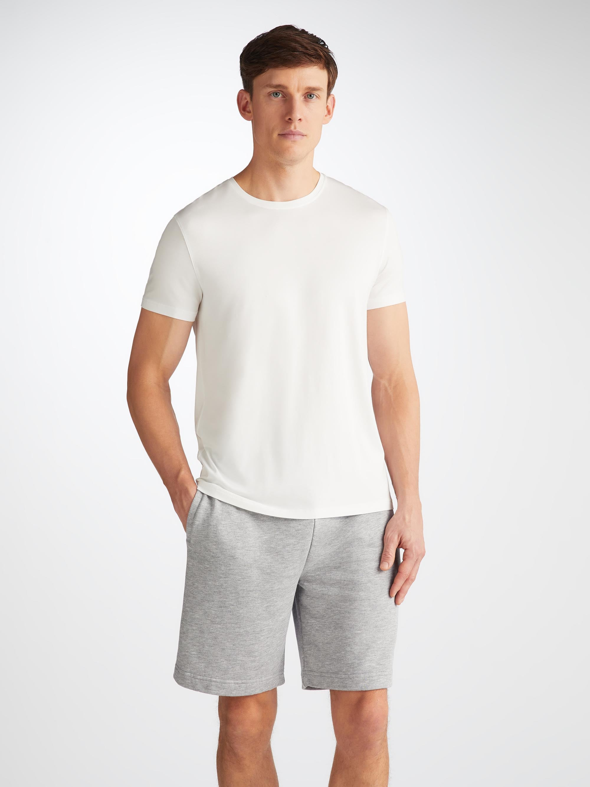Men's Sweat Shorts Quinn Cotton Modal Silver - 8