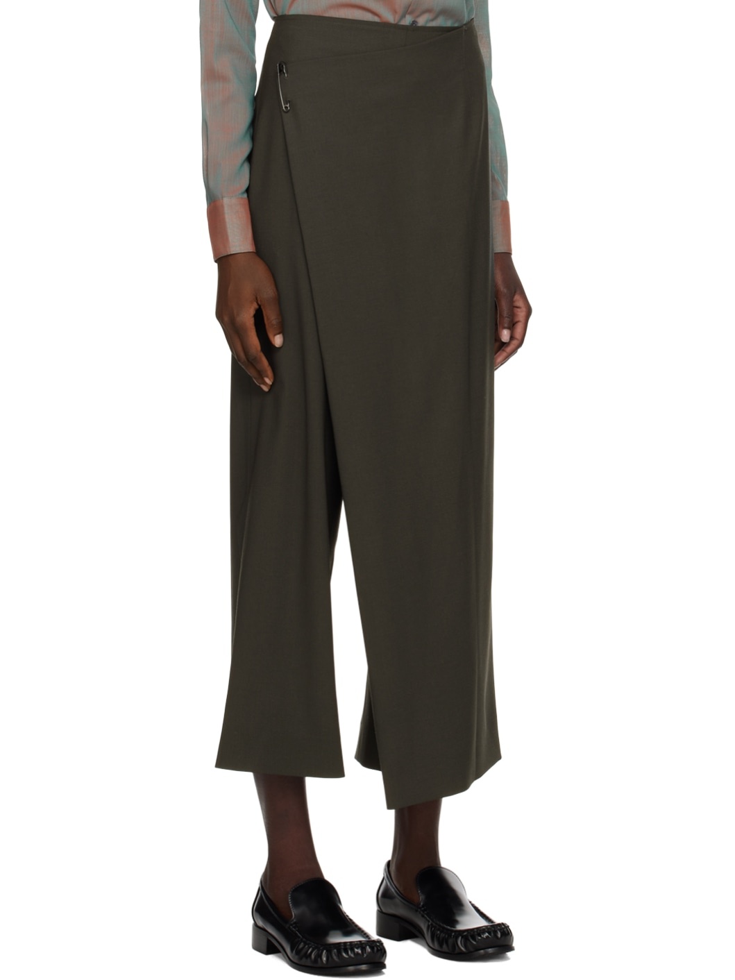 Gray Wrap Trousers - 2