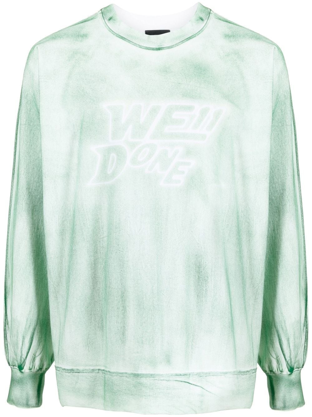 logo-embroidered garment-dyed sweatshirt - 1