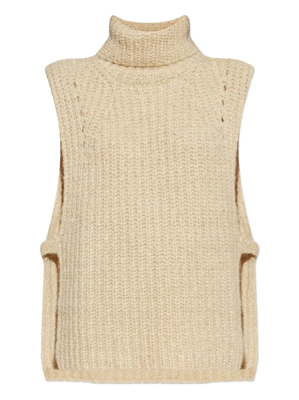 turtleneck ribbed vest - 1