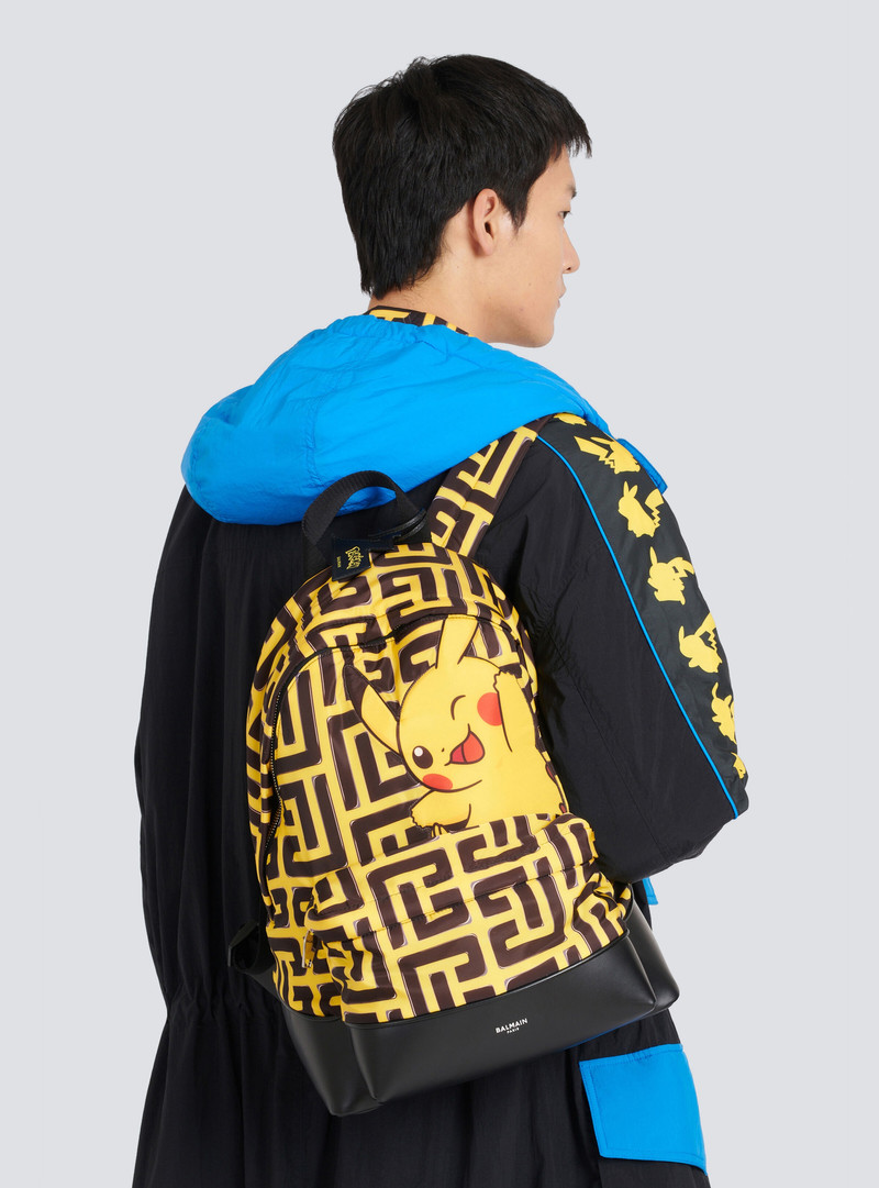 Unisex - Nylon and leather backpack 5